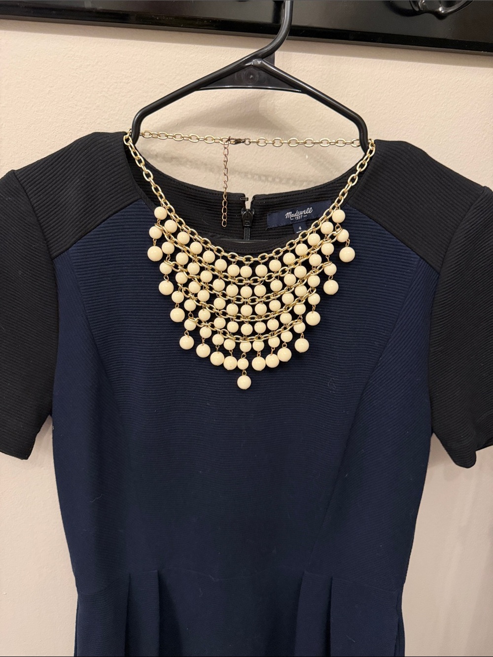 Statement Ivory Beaded Bib Necklace